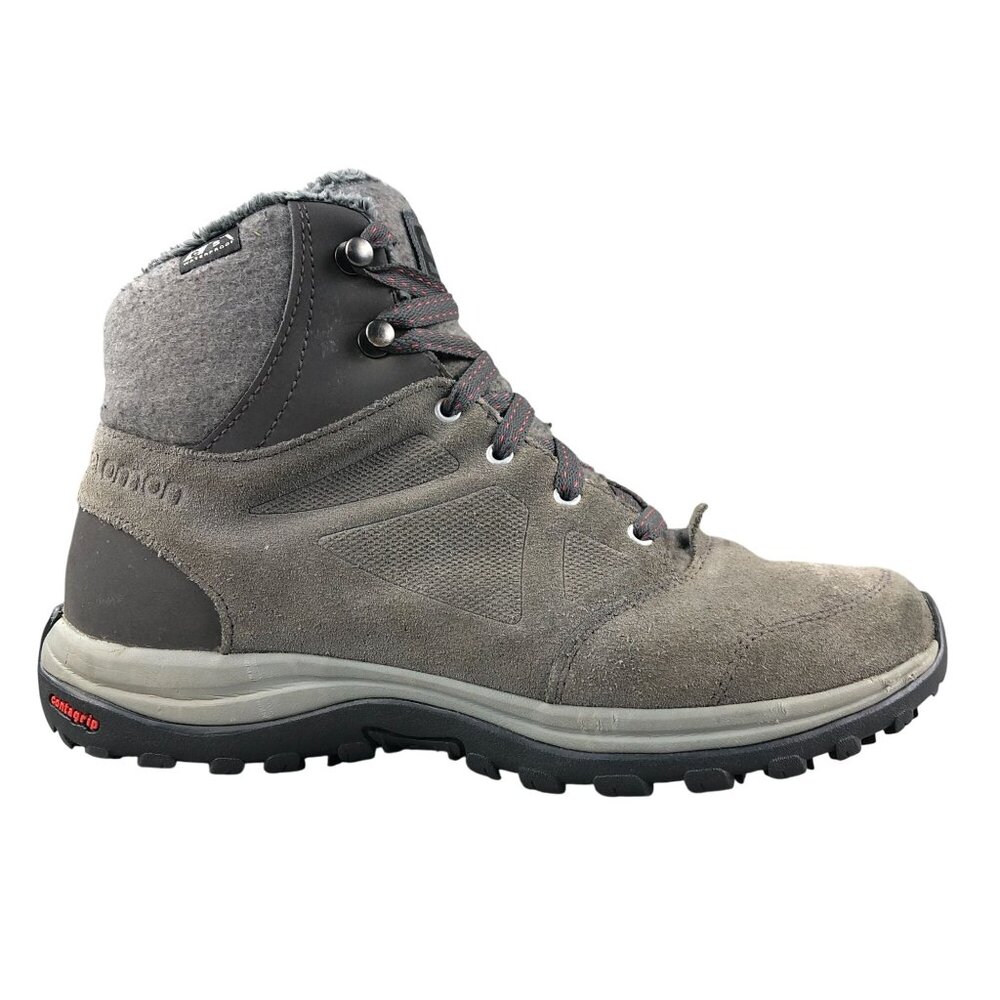 Salomon Women's Size 6.5 Ellipse Freeze CS Grey Waterproof Lace-Up Hiking Boots